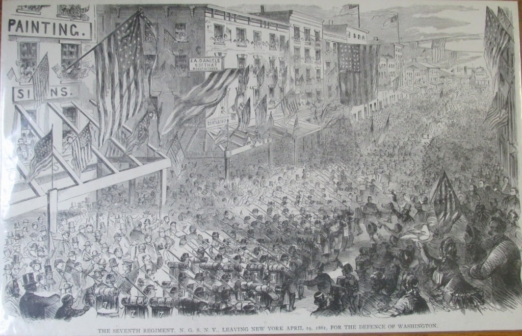 The Seventh Regiment Leaving New York - Civil War (1 of 1)