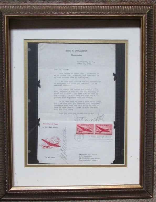 Important Signed Air Mail ~Jesse Donaldson Letter (1 of 5)