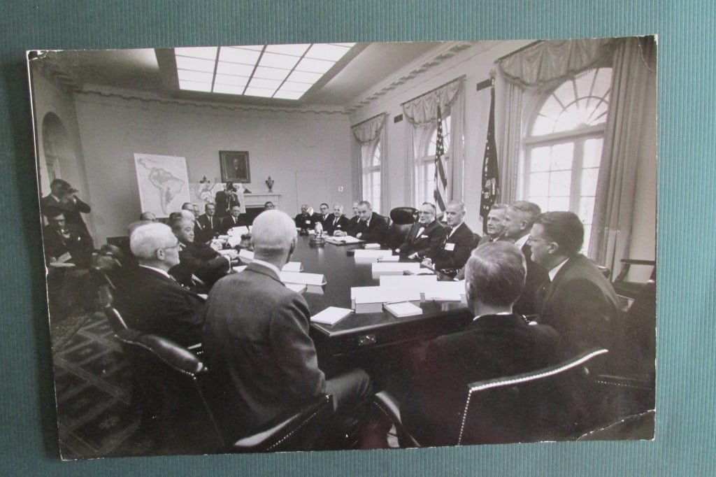 Francis Miller - President Lyndon Johnson: Meeting with Latin American Ambassadors President Johnson's Trip Original Life Magazine Photograph - Stamped on verso One of a wonderful collection of Francis Miller's photographs. Photographer: