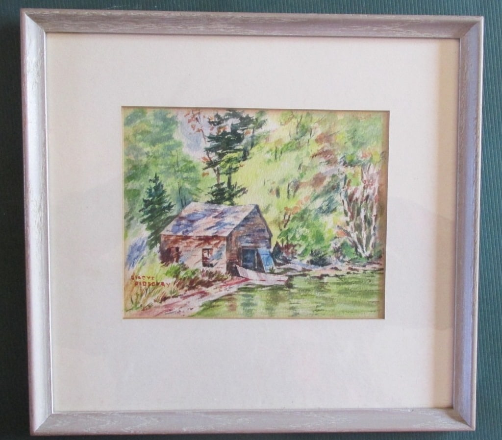 Gladys Didsbury (1896 - ? Shelton CT): Gladys Didsbury (1896 - ? Shelton, Connecticut) Boat House This is a great watercolor by a regional Connecticut Artist working mainly in the New Haven Bridgeport area. Med
