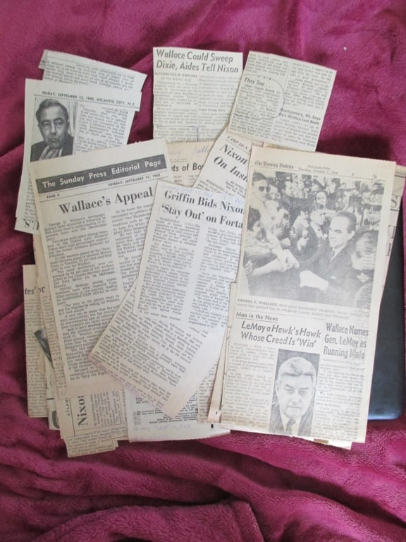 Groups of George Wallace Clippings (1 of 2)