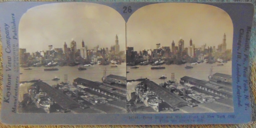 Ferry Slips & Water Front - New York City: Ferry Slips & Water Front - New York City From Brooklyn Side Photographer: Keystone Dated: Circa 1900 - 1910 Subject: 19th/20th century City Vi