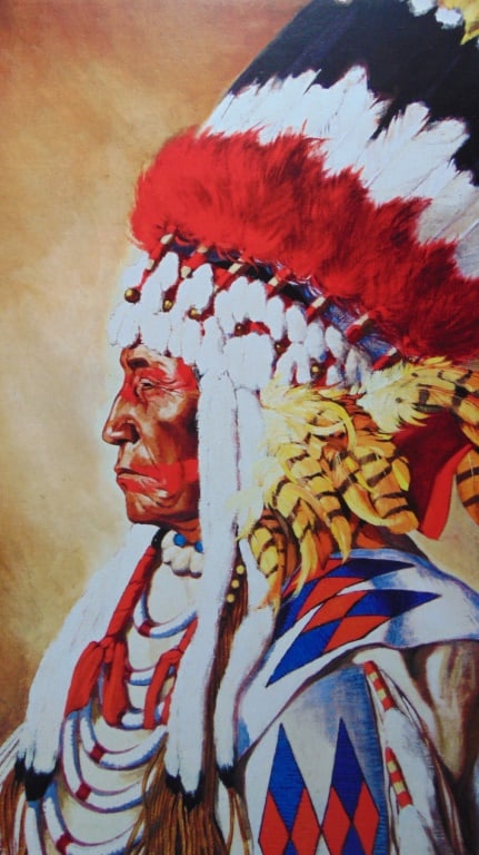 Chief Eagle Calf - Blackfoot: Chief Eagle Calf - Blackfoot From the National Geographic Image Collection. 2012 Photographer: W. Langdon Kihn Dated: 1944 Subject: American Indians Medium: Halftone
