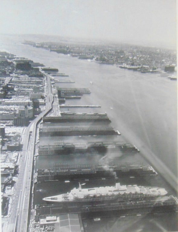 Passenger Ships Mooring At The Hudson River: Passenger Ships Mooring At The Hudson River Plate 1 Photographer: Wendy Holmes Dated: 1970's Subject: Hudson River Valley Medium: Ha