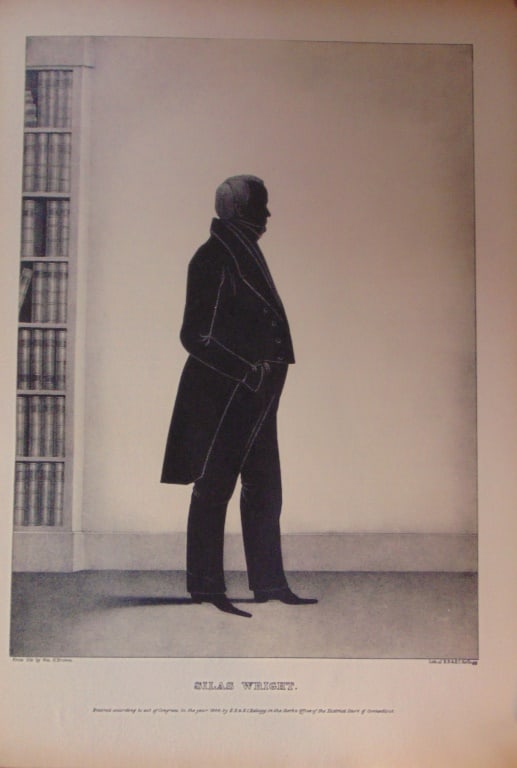 Silas Wright - Brown & Kellogg: Daniel Webster Silhouette "Entered according to act of congress, in the year 1844, by EB & EC Kellogg, in the clerks office of the District of Connecticut". Artist: <