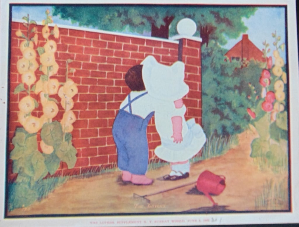 Sunbonnet Baby - The Lovers No. 1: Sunbonnet Baby - The Lovers Supplement to the New York Sunday World - June 2, 1907. - No. 1 in pencil. Pre December 8, 1907 Comic Strip. There were four in the series. Extremely rare. Artist: Berth