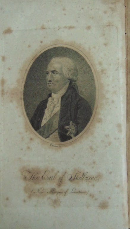 The Earl of Shellburne (Now Marquis of Landsdown): The Earl of Shellburne (Now Marquis of Landsdown) Rare Sculptor/Engraver William Haines Print Type: Copper Engraving Date: Circa 1785 - 1790 Origin: United States Dimensions: 8 /4 x 5 1/4" Notes &