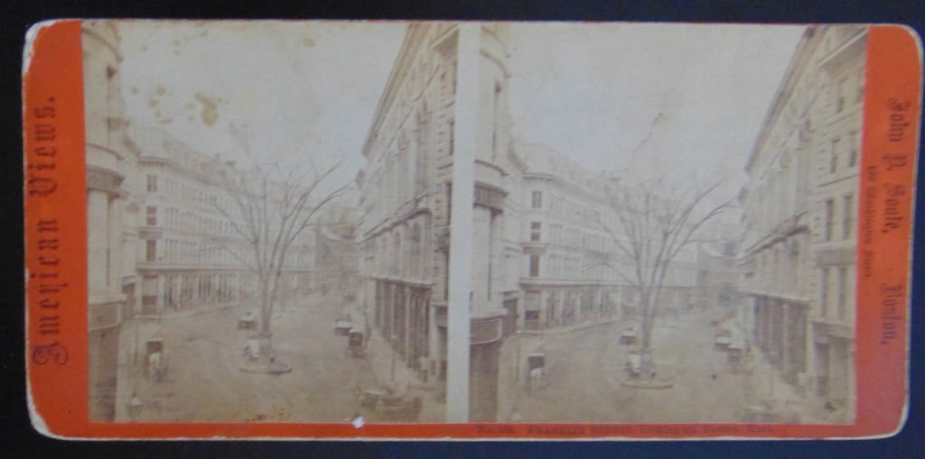 Franklin Street Looking Up - Boston Massachusetts: Franklin Street Looking Up - Boston Massachusetts John P. Soule was a photographer based in Boston, Massachusetts, who was active during the second half of the 19th century.