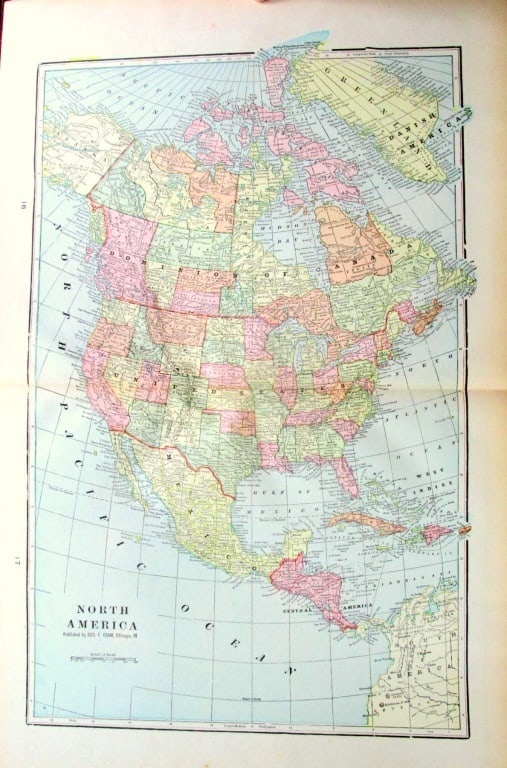 Map of North America: Map of North America With Greatest Mass of Land and Water Mercator map [and] a map of the Dominion of Canada on versos. Cartographer: George Franklin Cram Dat