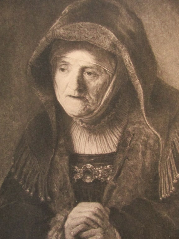 Rembrandt's Mother - Rembrandt Van Rijn: Rembrandt's Mother A fine impression of this work. With plate mark. Artist: Rembrandt Van Rijn (after) Print Type: Gravure with Plate Mark Date: C