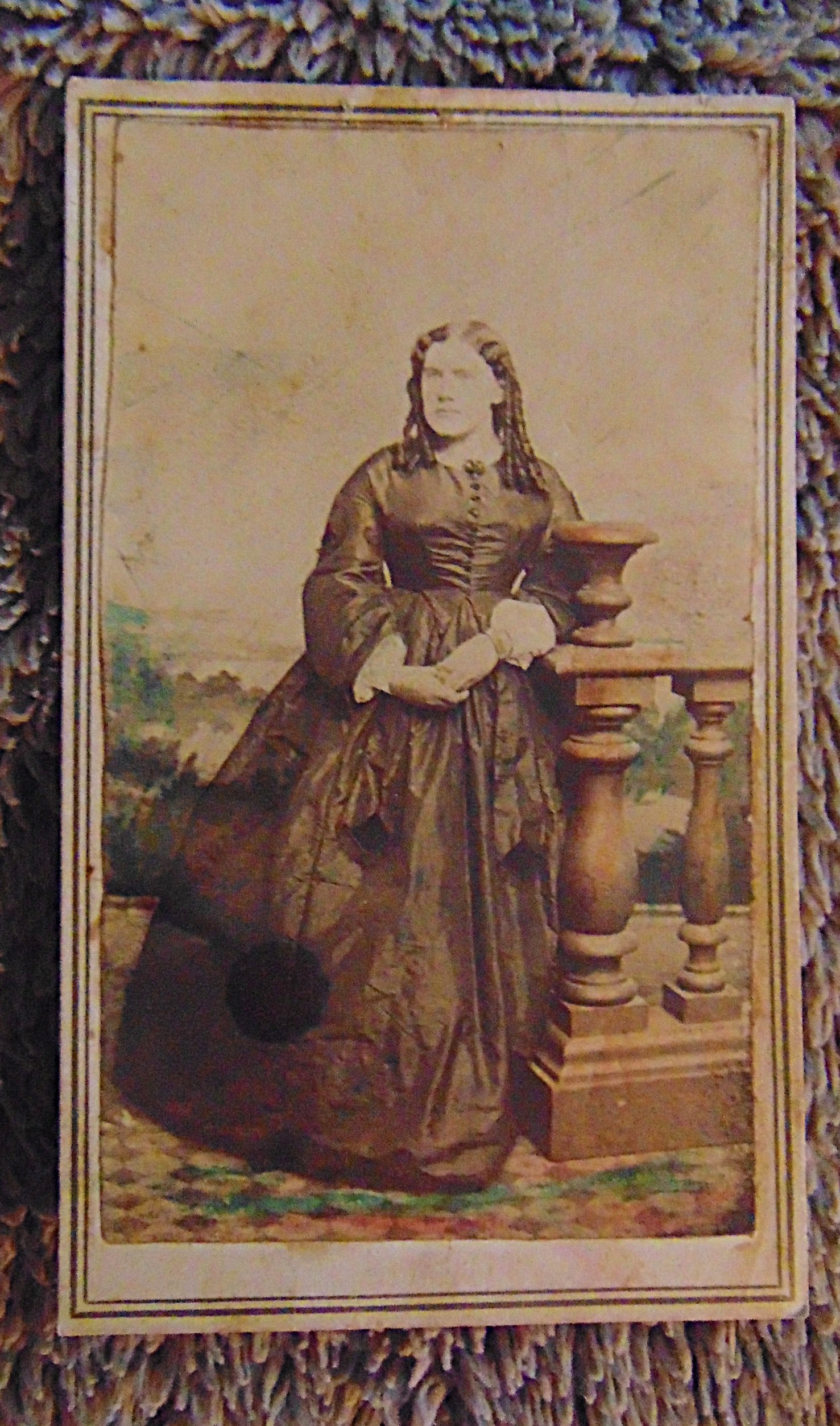 Two Sequential Cartes de viste - John Percival: Two Portraits of a Lady Black Flowing Gown 2 Percival Cartes de Viste's Sequential Studio Pair: Percival?s Photographic Gallery, New York Addresses: 142 Chatham St. and 150 Chatham St., NY. Date