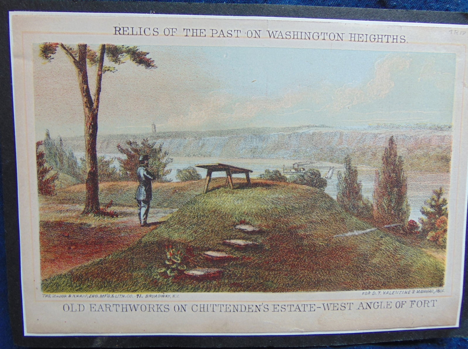 Old Earthworks on Chittenden's Estate: Old Earthworks on Chittenden's Estate Attributed Valentine's Manual. Relics of the Past on Washington Heights Print Type: Lithograph Date: 1856 Dimensions: 4 x 6" Subject: