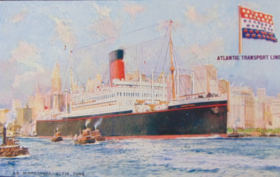Lot of S.S. Minnetonka Postcards: Lot of 6 S.S. Minnetonka Postcards Same cards with 2 views. The S.S. Minnetonka, launched in 1924, was a majestic passenger liner known for its transatlantic crossings between North America and Europe