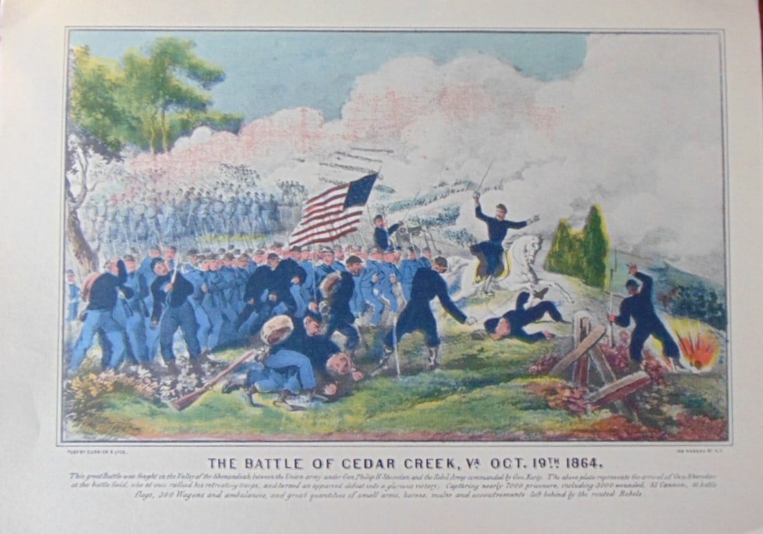 The Valley of Cedar Creek, Va 1864 Currier & Ives (1 of 2)