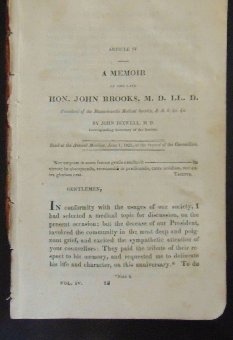 Hon. John Brooks MD 1825: Hon. John Brooks MD 1825 Brooks, M.D. LL.D. (May 31, 1752 ? March 1, 1825) was an American doctor, military officer, and politician from Massachusetts. He served as the 11th Governor of Massachusetts 