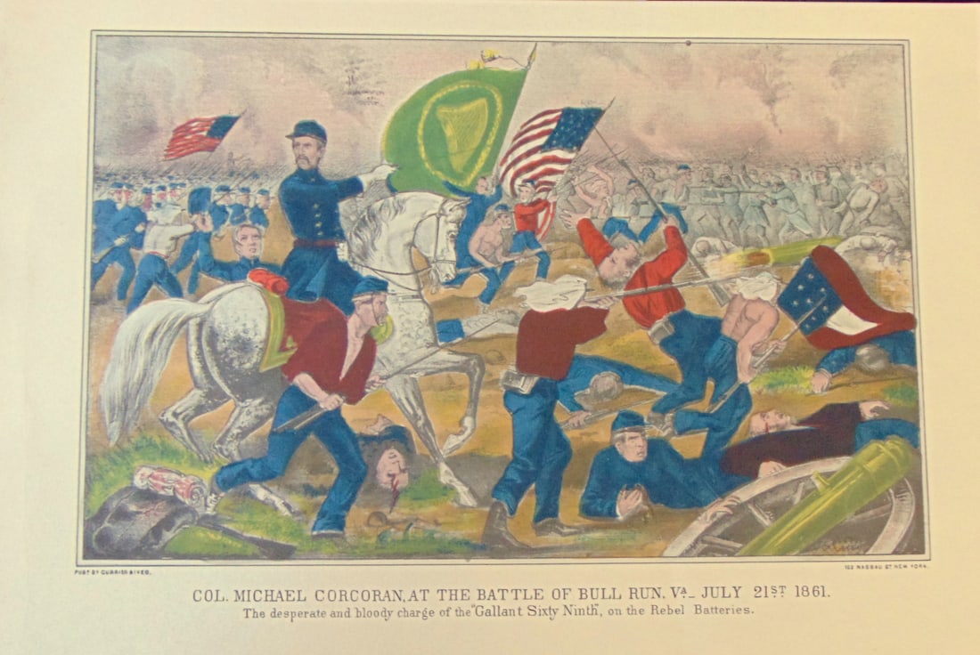 Col. Michael Corcoran at the Battle of Bull Run VA: Col. Michael Corcoran at the Battle of Bull Run VA July 21st 1861 The Desperate of Bloody charge of the Gallant Sixty Ninth on the Rebel Batteries Artist: After Currier and Ives Print Type: