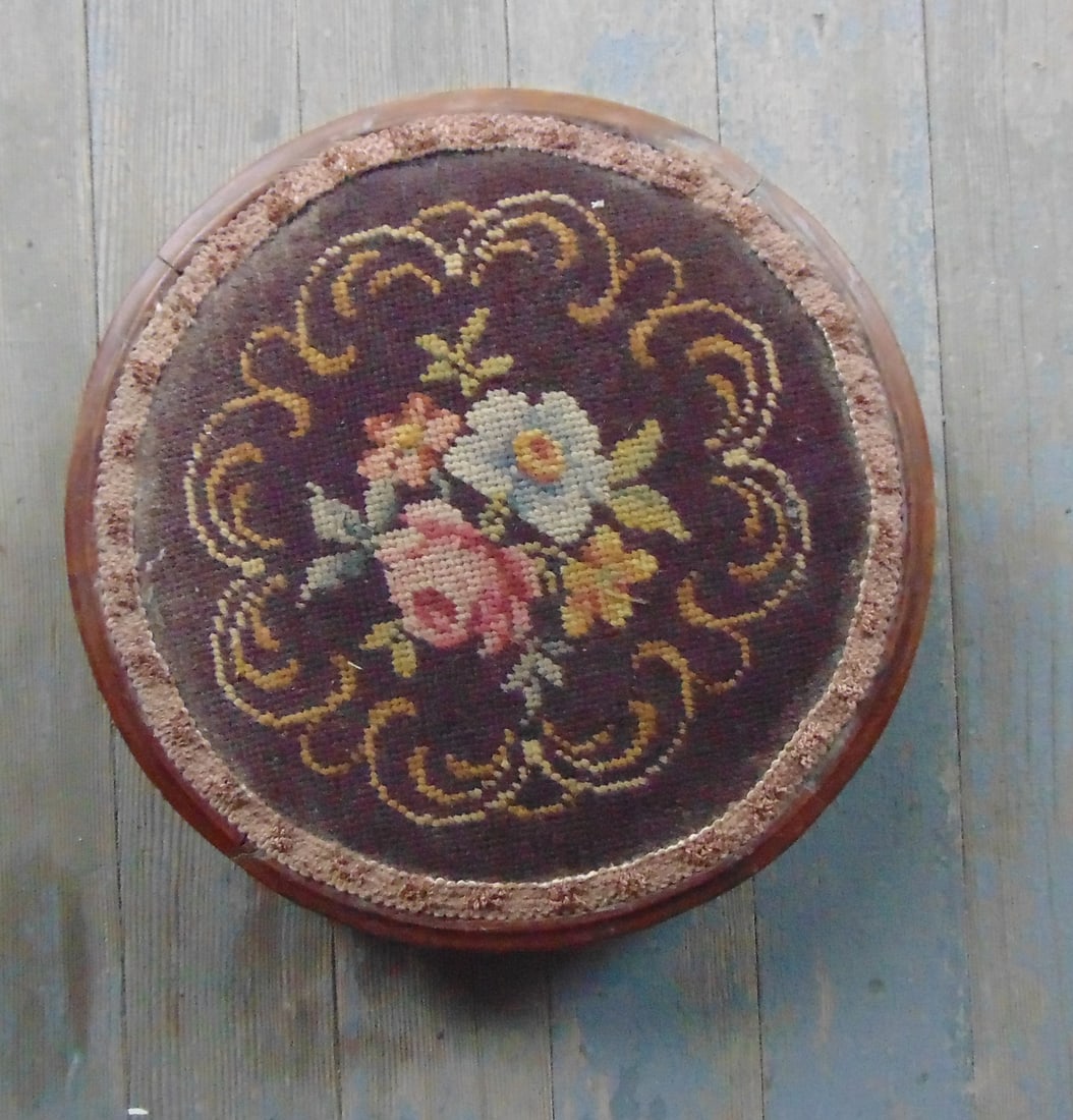 Mahogany Footstool with Ball Feet (1 of 3)