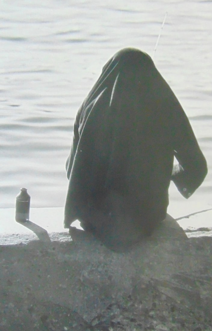 Fisherman Above an Outfall at 254th St. (1 of 2)