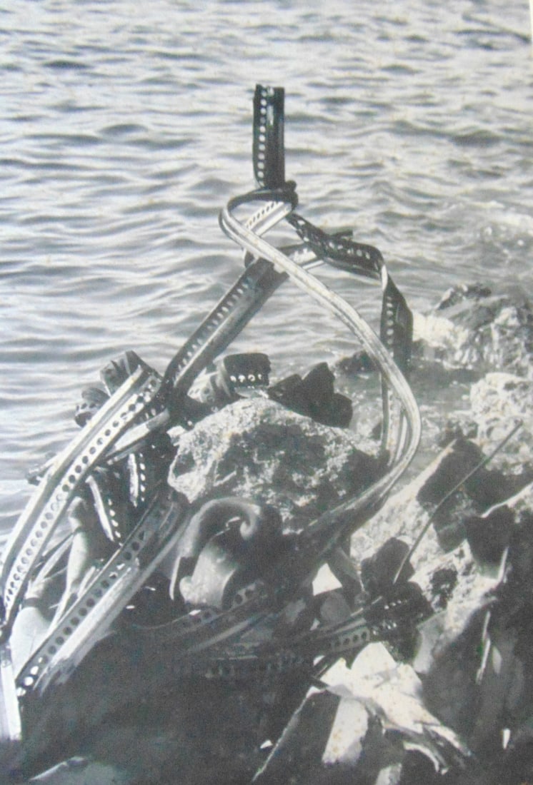 Twisted Steel on Hudson River Shore: Twisted Steel on Hudson River Shore Plate 3 Photographer: Wendy Holmes Dated: 1970's Subject: Hudson River Valley Medium: Halftone