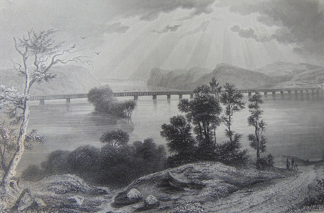 Columbia Bridge - Susquehanna: Columbia Bridge - Susquehanna Rare Print Type: Copper Engraving Date: Circa 1850 Publisher: Hermann J Meyer Origin: American Dimensions: 11 x 7" Subject: American Scenery Notes & Literature: Herrmann