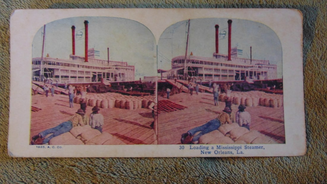 Loading A Mississippi Steamer - Stereograph (1 of 4)