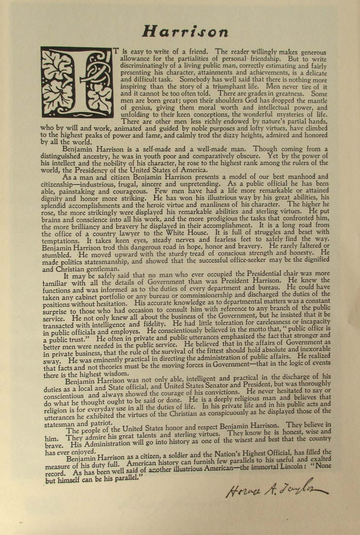 Tribute to President Benjamin Harrison (1 of 1)