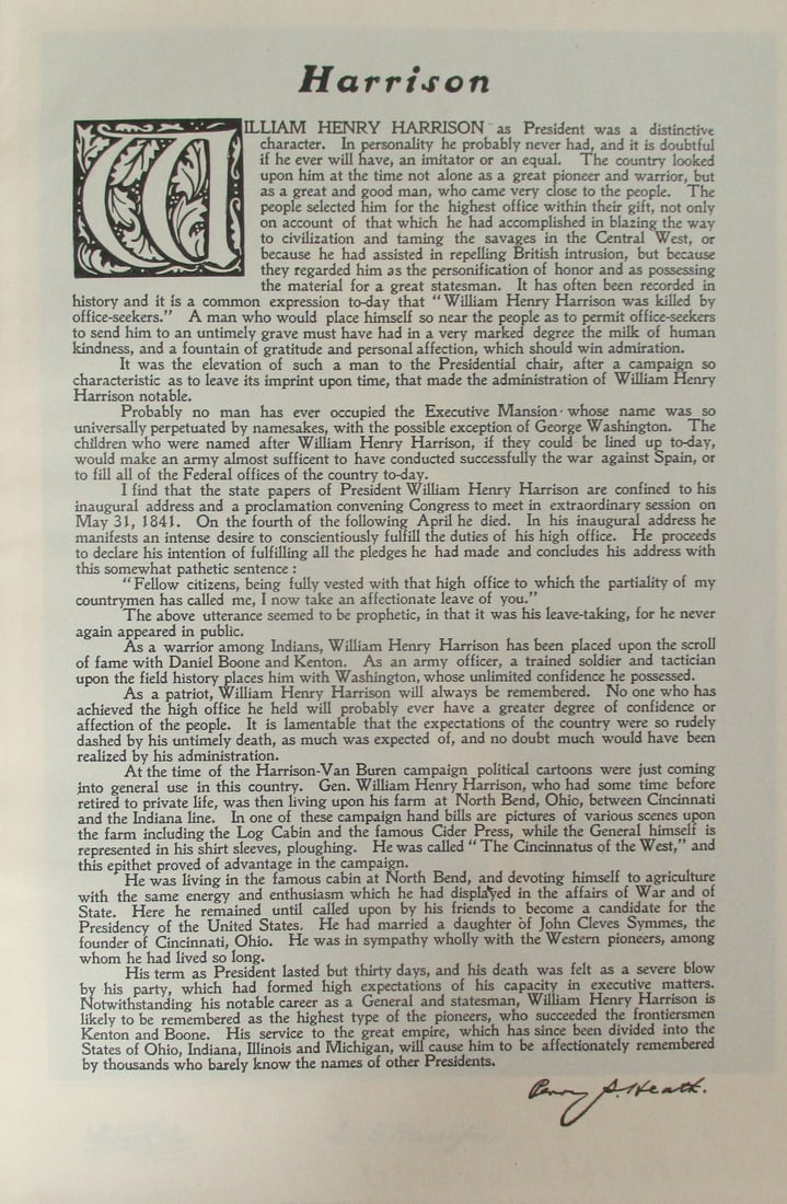 Tribute to President William Henry Harrison (1 of 1)