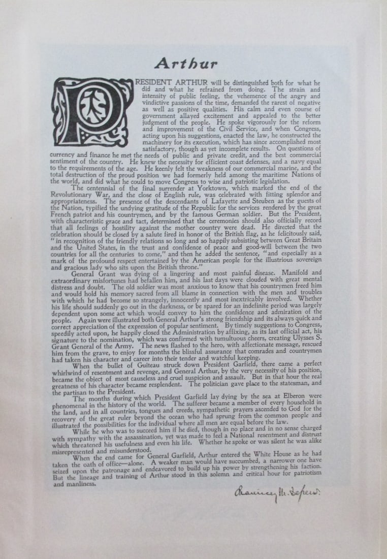 Tribute to President Chester A. Arthur (1 of 1)