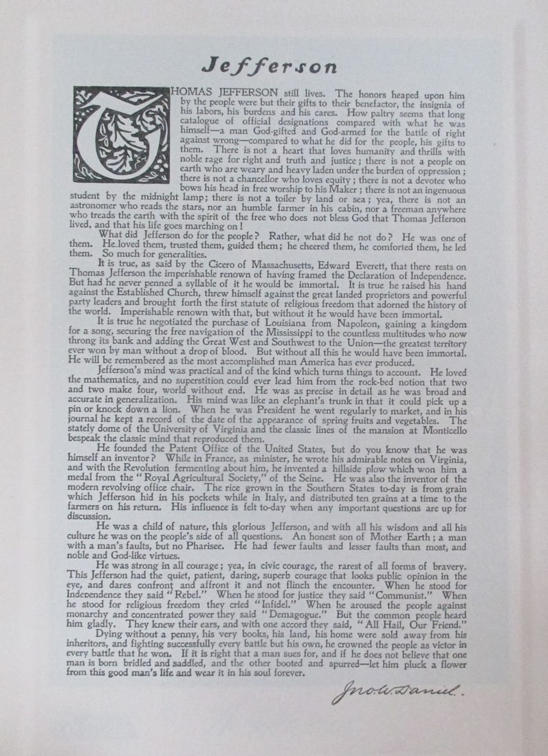 Tribute to President Thomas Jefferson (1 of 1)