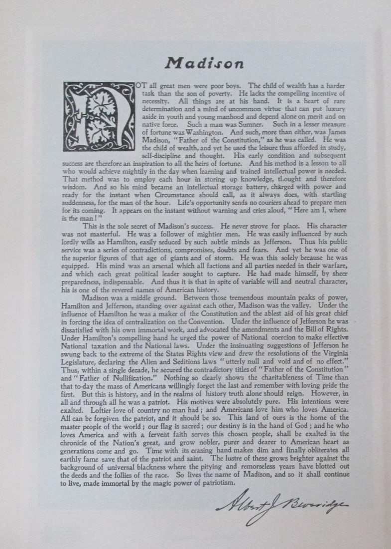 Tribute to President James Madison (1 of 1)