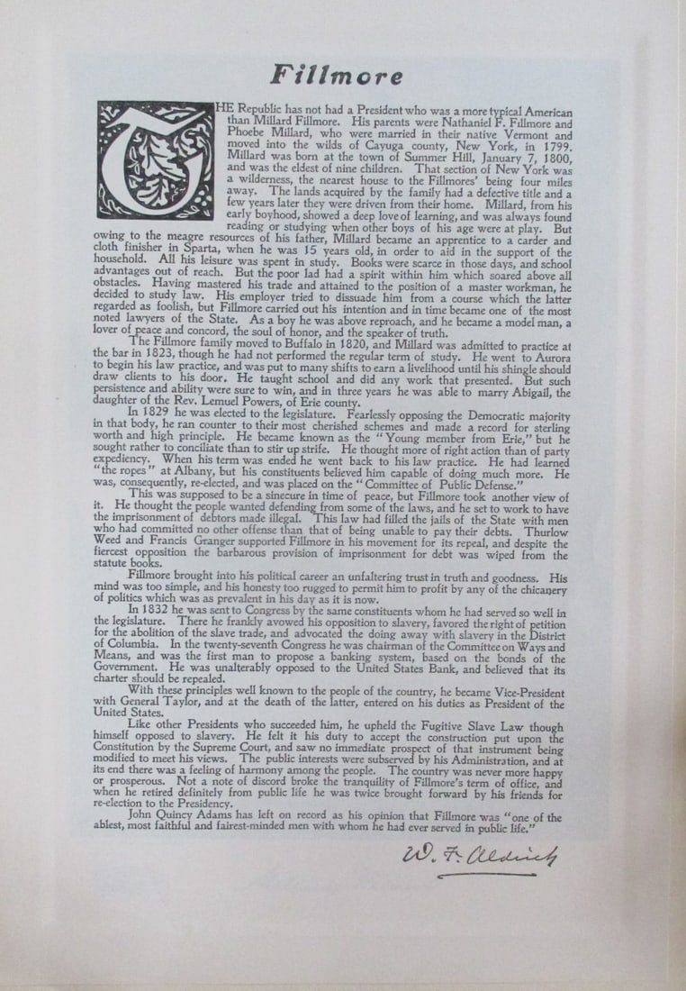 Tribute to President Millard Fillmore (1 of 1)