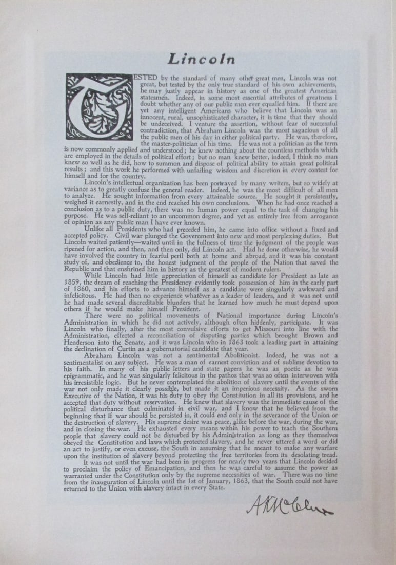Tribute to President Abraham Lincoln (1 of 1)