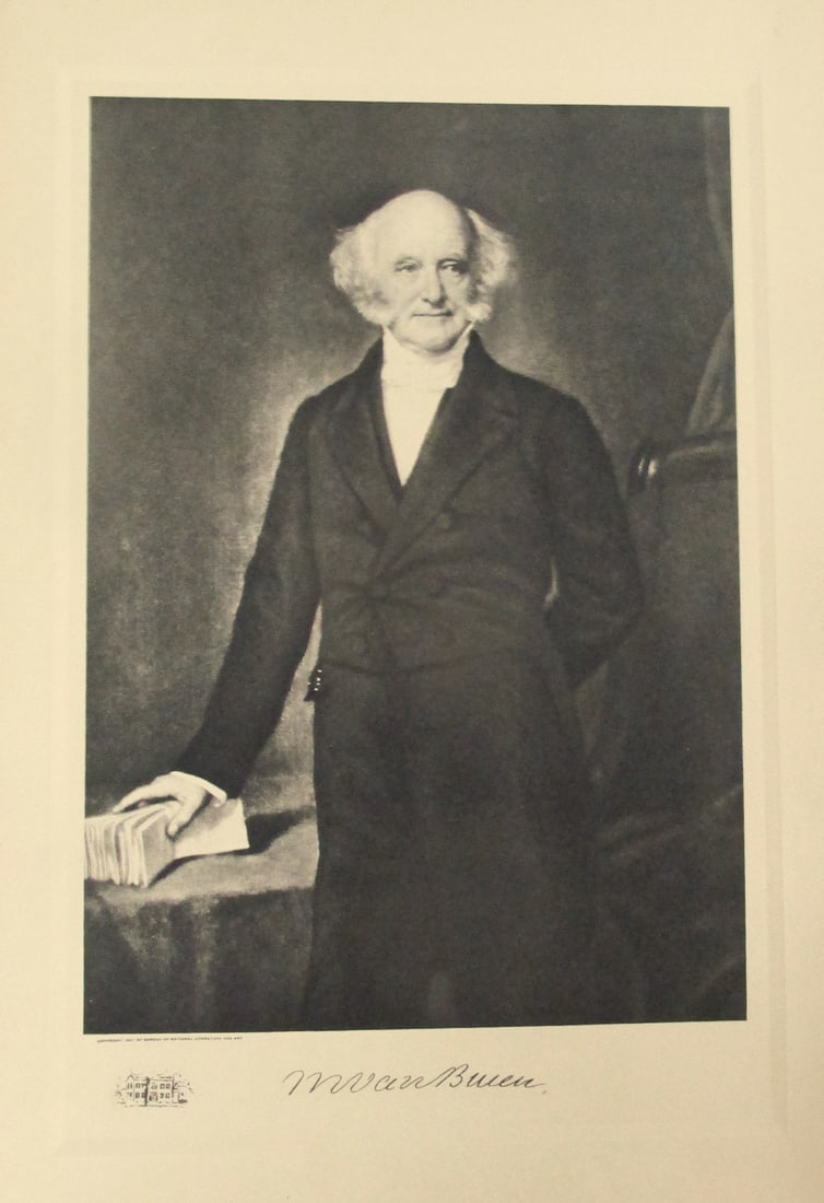 Portrait of President Martin Van Buren: Portrait of President Martin Van Buren On stiff paper with plate mark.. Print Type: Photogravure Signed: Signed in plate Date: 1907 Publisher: Bureau of National Literature & Art Dimensions: 14 x 9