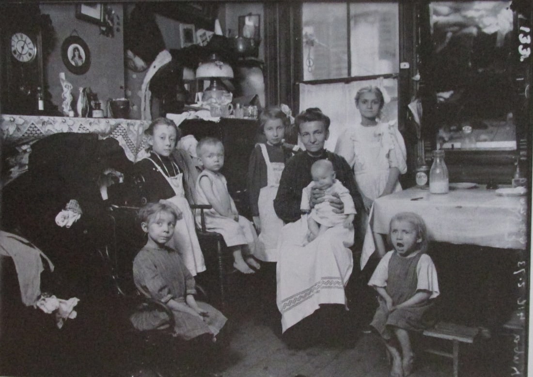 Family In Tenement - Lewis W. Hine: Family In Tenement From the Original Lewis W. Hine negative in the George Eastman House (1910) #4 Photographer: Lewis W. Hine Dated: 1970 Medium: H