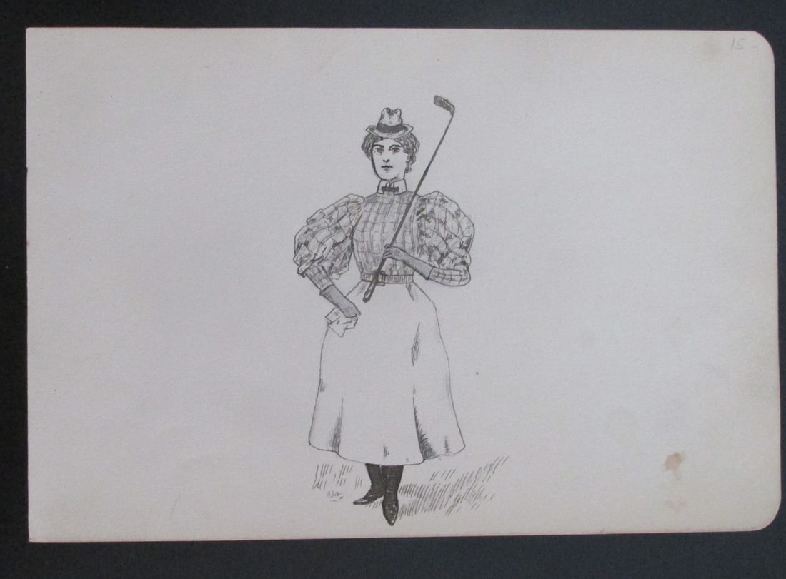 Early Female Golf Drawing (1 of 1)