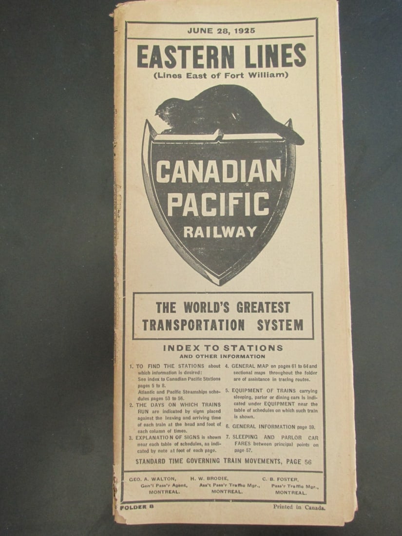 Canadian Pacific Railway - Stations & Schedules (1 of 5)