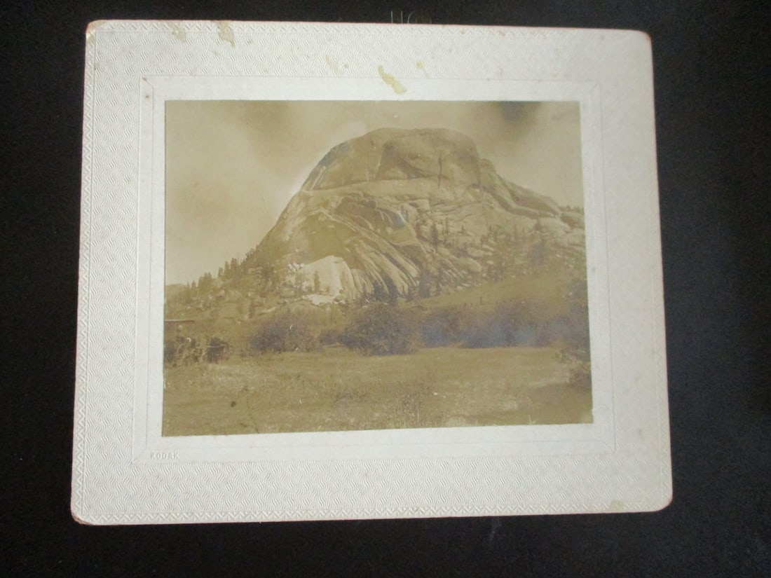 Dome Rock - Colorado - Early Photograph: Dome Rock - Cripple Creek - Colorado Place notation on reverse. Early Photograph Dated: 19th century Subject: Western Americana Medium: Gelati