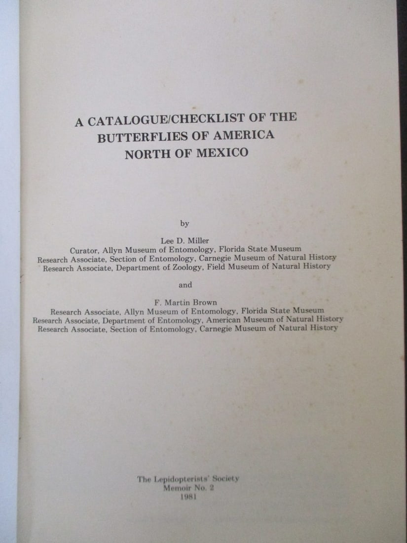 Catalog Checklist of Butterflies of America (1 of 2)