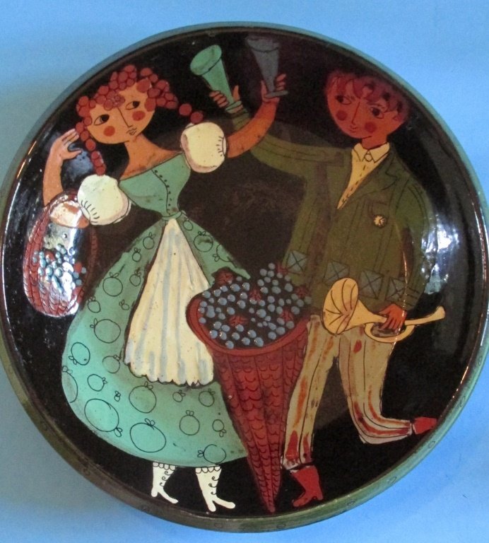 Folk Art Pottery Bowl Signed (1 of 2)