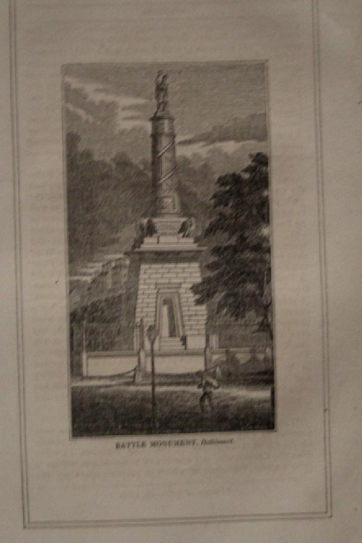 Early Engraving of Battle Monument Baltimore (1 of 2)