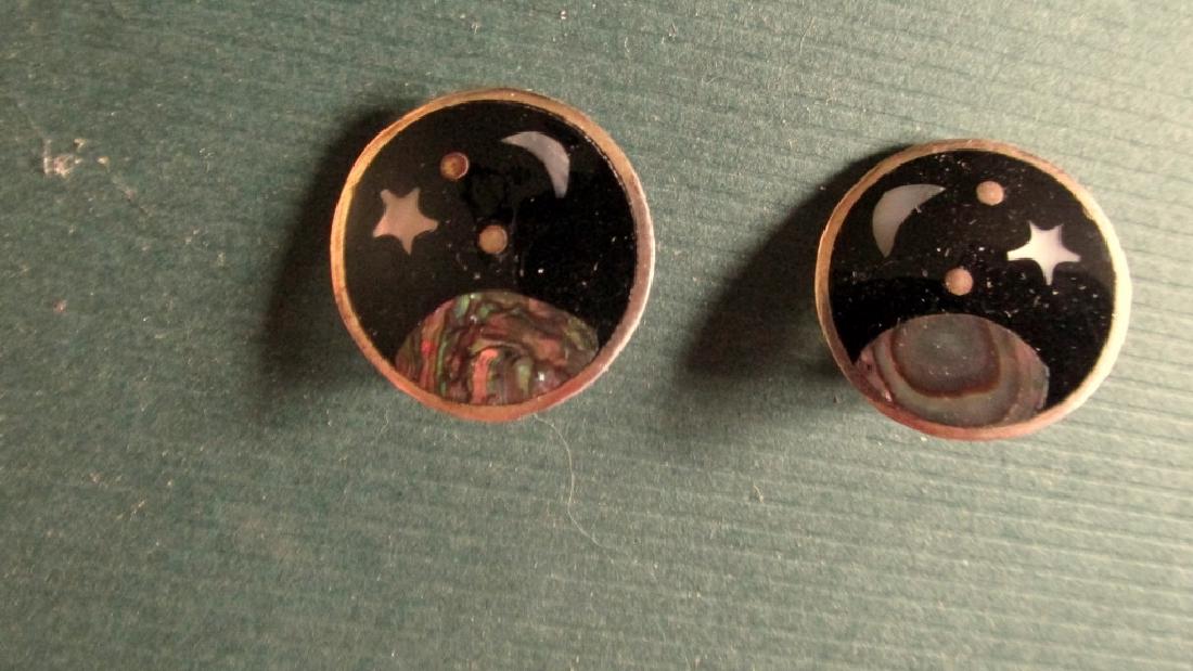 Mexican Silver Moon and Star Earrings Signed (1 of 2)