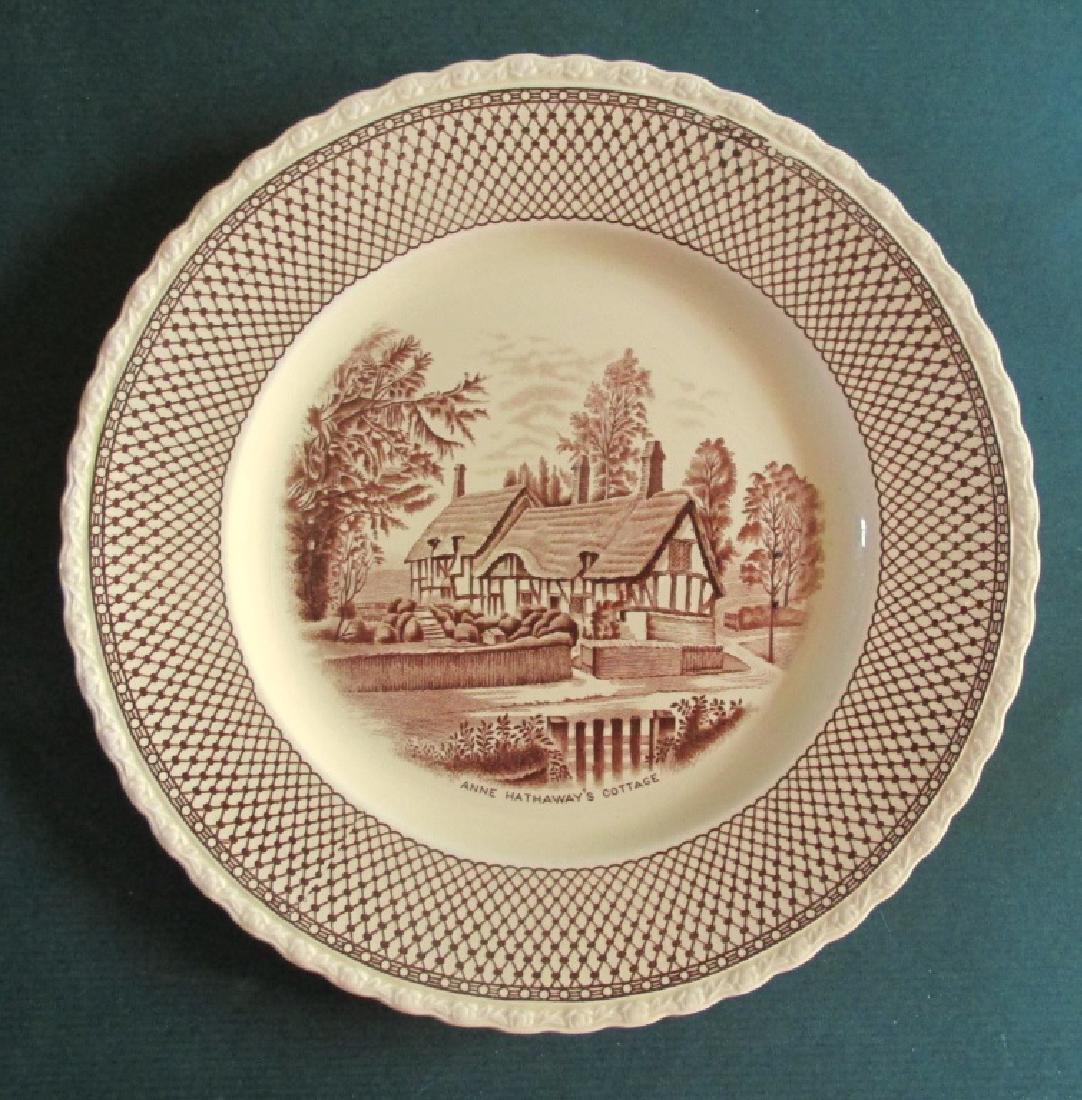 Ann Hathaway's Cottage Plate: Anne Hathaway's Cottage William Shakespeare's wife A beautiful Creamware plate with geometric crisscross design. Maker: Myott Son & Co. Origin: