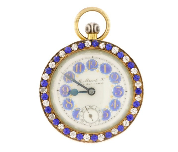 French Paperweight Jeweled Desk or Travel Clock (1 of 6)