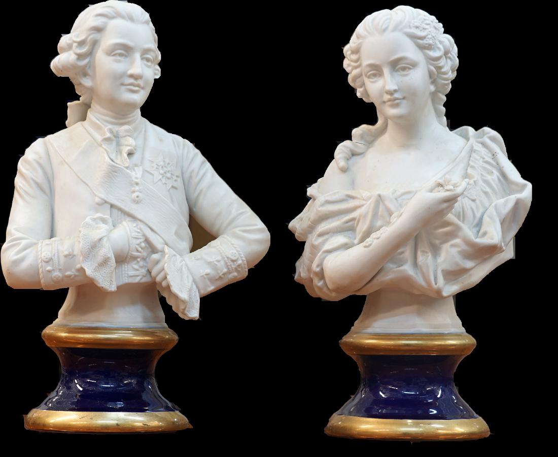 Pair of KPM Signed "P. Frank" Porcelain Busts (1 of 6)
