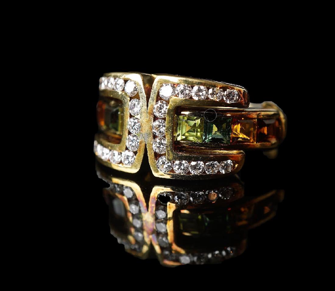 Designer Tourmaline and Tanzanite Gradient Ring (1 of 3)