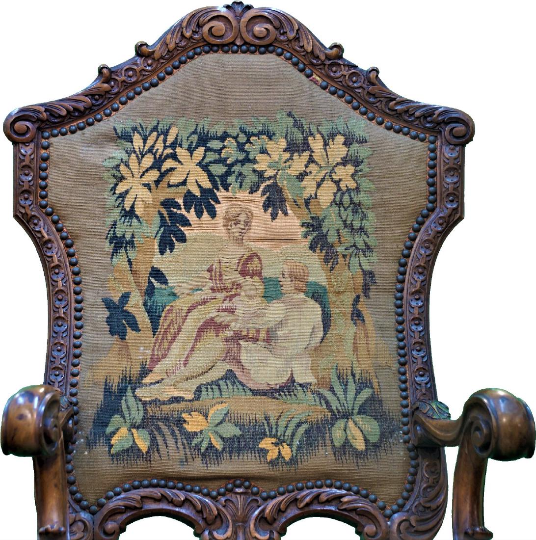 19th Century Walnut Needlepoint Chair (1 of 3)
