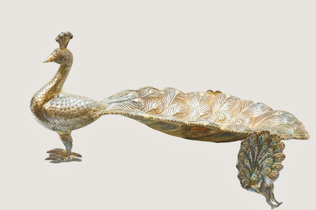 Antique Sterling Peacock Serving Plate (1 of 7)
