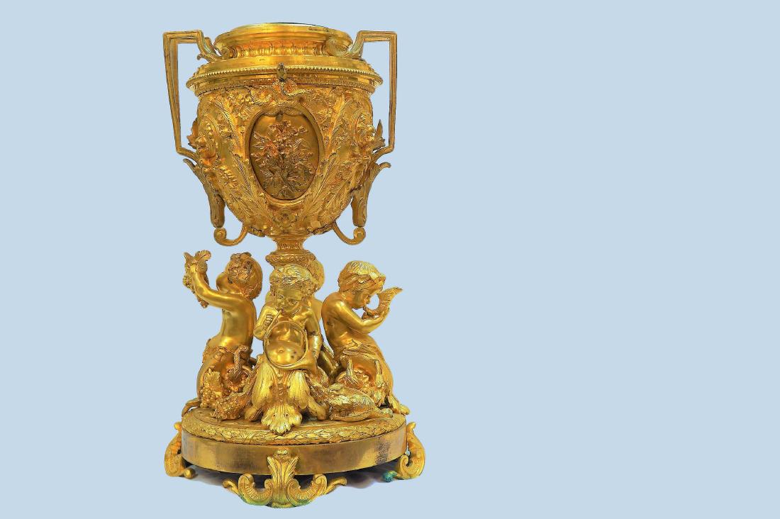 Dore Bronze 7 Liberal Arts Putti Urn 19" Tall (1 of 6)