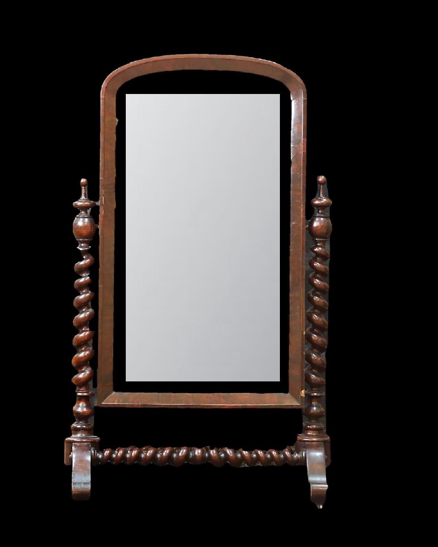 Antique American Empire Mahogany Cheval Mirror (1 of 1)