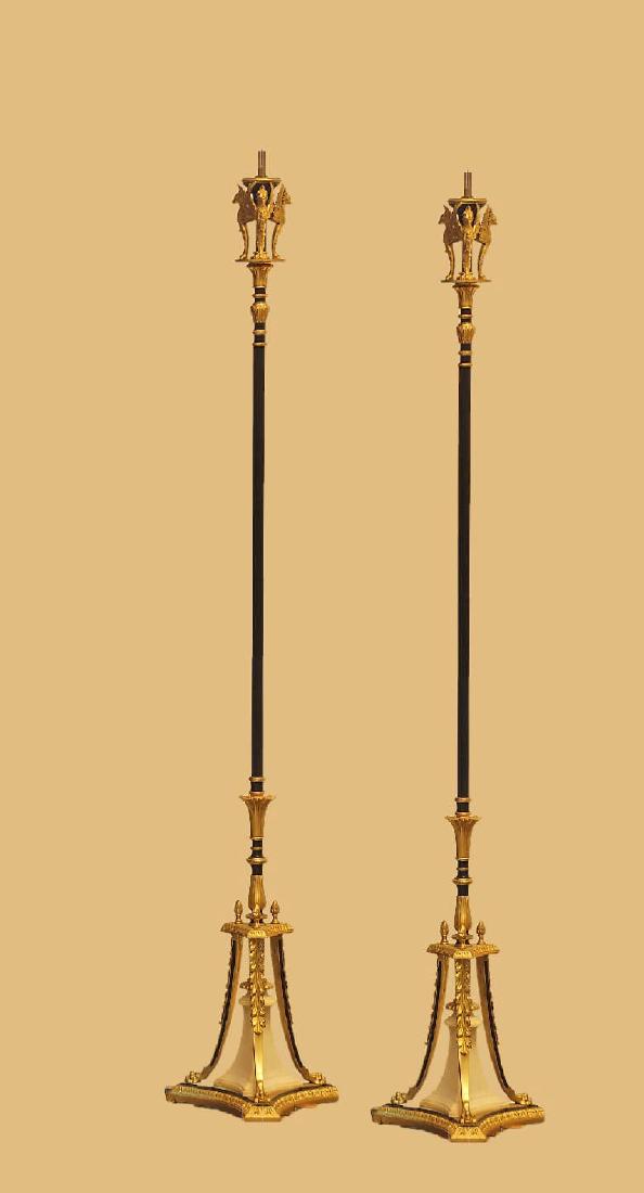 Pair of Dore Bronze Louis Philippe Floor Lamps (1 of 4)